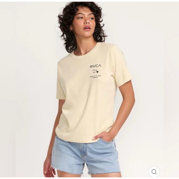 RVCA STATE OF ALOHA HAWAII WOMENS TEE XS - Picture 2 of 4